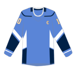 blue custom printed hockey jerseys inspired by Atlanta thrashers