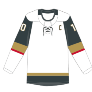 white grey custom hockey sweater inspired by 2017 Vegas Knights template