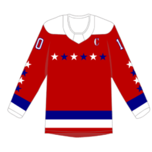 custom printed hockey in red from capitals template
