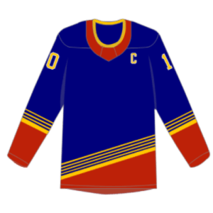 custom printed hockey jerseys in blue and yellow inspired by blues jersey