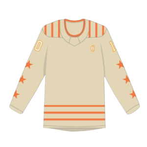 cream custom printed hockey jerseys