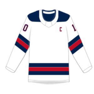 white custom United States hockey sweater