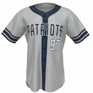 Patriots Inspired Full Button Baseball Jersey