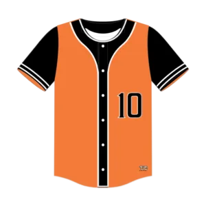 3-Color Shoulder Accent Full Button Baseball Jersey